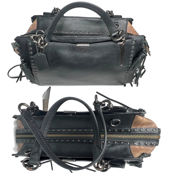 Coach Tattoo Dreamer 36 Chelsey Champlain Fringe Moth Gothic Skull Black Bag - Picture 8 of 15